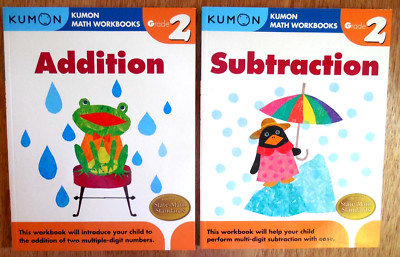 NEW  Lot of 2 Kumon Grade 2 Workbooks:  ''Addition'' and ''Subtraction''