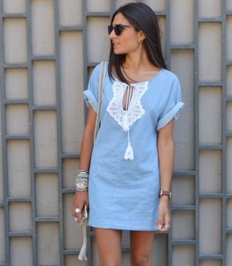 zara white denim dress
