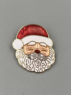 Vintage Santa Face Christmas Lapel Pin Brooch