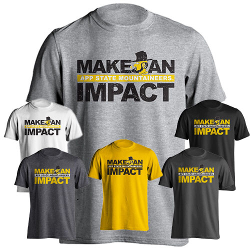 Appalachian App State Mountaineers Make An Impact Yosef Short Sleeve T-Shirt - Picture 1 of 8