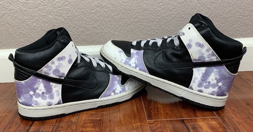 black white purple dunks