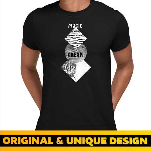 Magic-Dream Abstract geometry shapes with watercolor and grunge Unisex T-Shirt - Picture 5 of 28