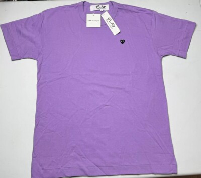 希少 COMME des GARCONS SHIRTS Purple Comme des Garcons CDG PLAY Violet Heart Logo T-Shirt Large