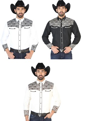 Men's El General Western Cowboy Shirt Embroidered Long Sleeve