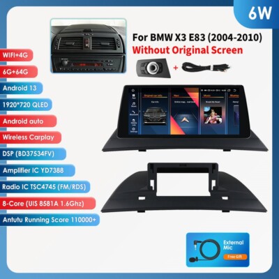 10.25'' 8Core For BMW X3 E83 iDrive Android 14 Car GPS Navi Radio CarPlay 6+64GB