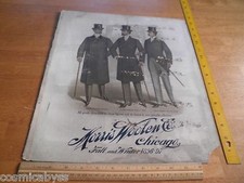 1896-97 Mens Fashion suit Salesman Sampler Morris Woolen Chicago 14x15.5 PAlbert