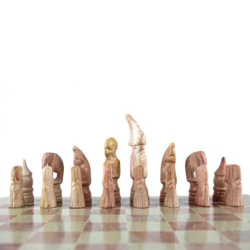 RARE Collectible Hand carved Soapstone Chess Set - Picture 5 of 6