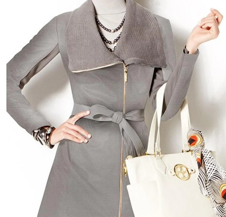 女式外套冬季 X-mas Church 真皮夹克外套风衣加 3X — 第 4/4 张图片