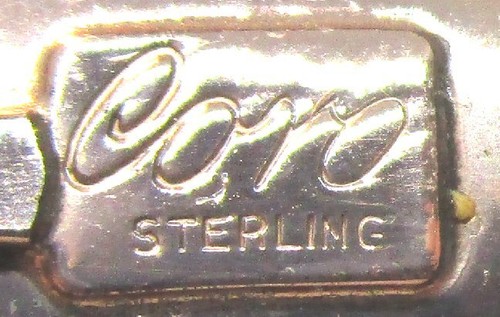 Coro Vermeil Sterling Silver Pin and Earrings w Rhinestones 43.6 grams - Picture 3 of 3