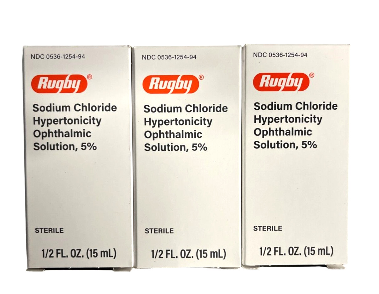 RUGBY Sodium Chloride  5% Eye SOLUTION 15 mL ( 3 pack ) ^^