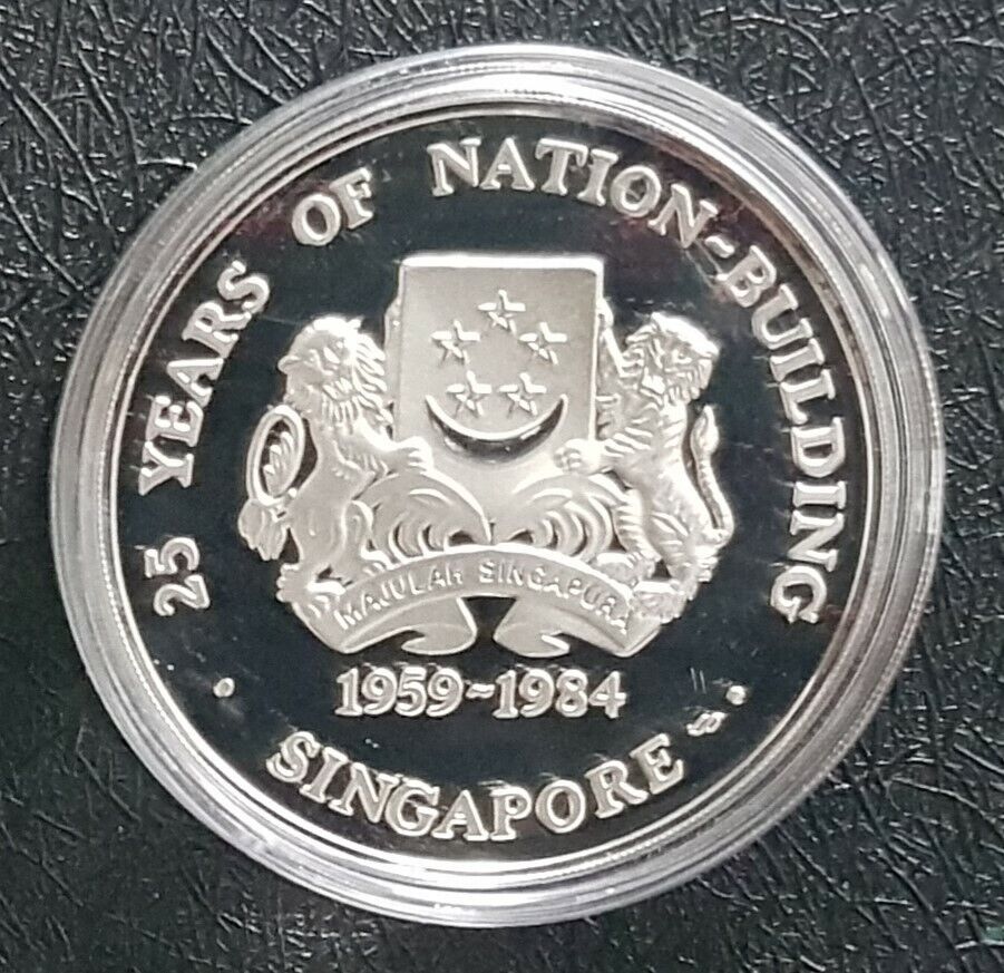 1959 SINGAPORE Sliver PROOF LIKE 25Y'r Nation buil comm'tive coi