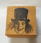 Crazed Man In Top Hat Rubber Stamp - Stampa Barbara - Halloween Horror