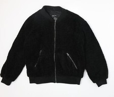 Me Jane Womens Black Bomber Jacket Size S Zip