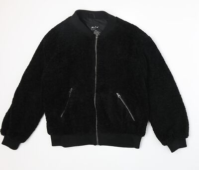 Me Jane schwarze Bomberjacke für Damen Größe S Reißverschluss