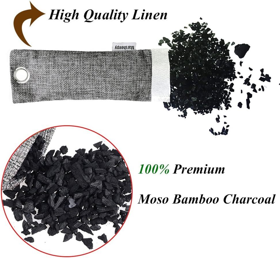 Marsheepy 24 Pack Activated Bamboo Charcoal Bags for Car Closet Shoe 24Pack 