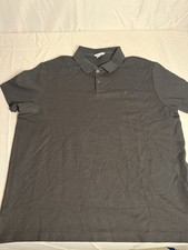CALVIN KLEIN Polo Shirt Mens XL Black Short Sleeve Cotton Blend Logo