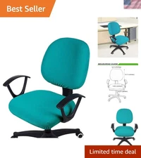 Removable & Washable Chair Covers - Anti-Slip Jacquard Design in Peacock Green