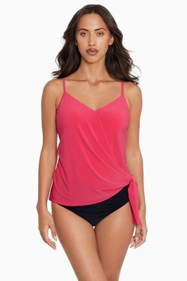 Magicsuit by Miraclesuit Alex Tankini Swimsuit Top Coral Rose Pink Size 8 or 12