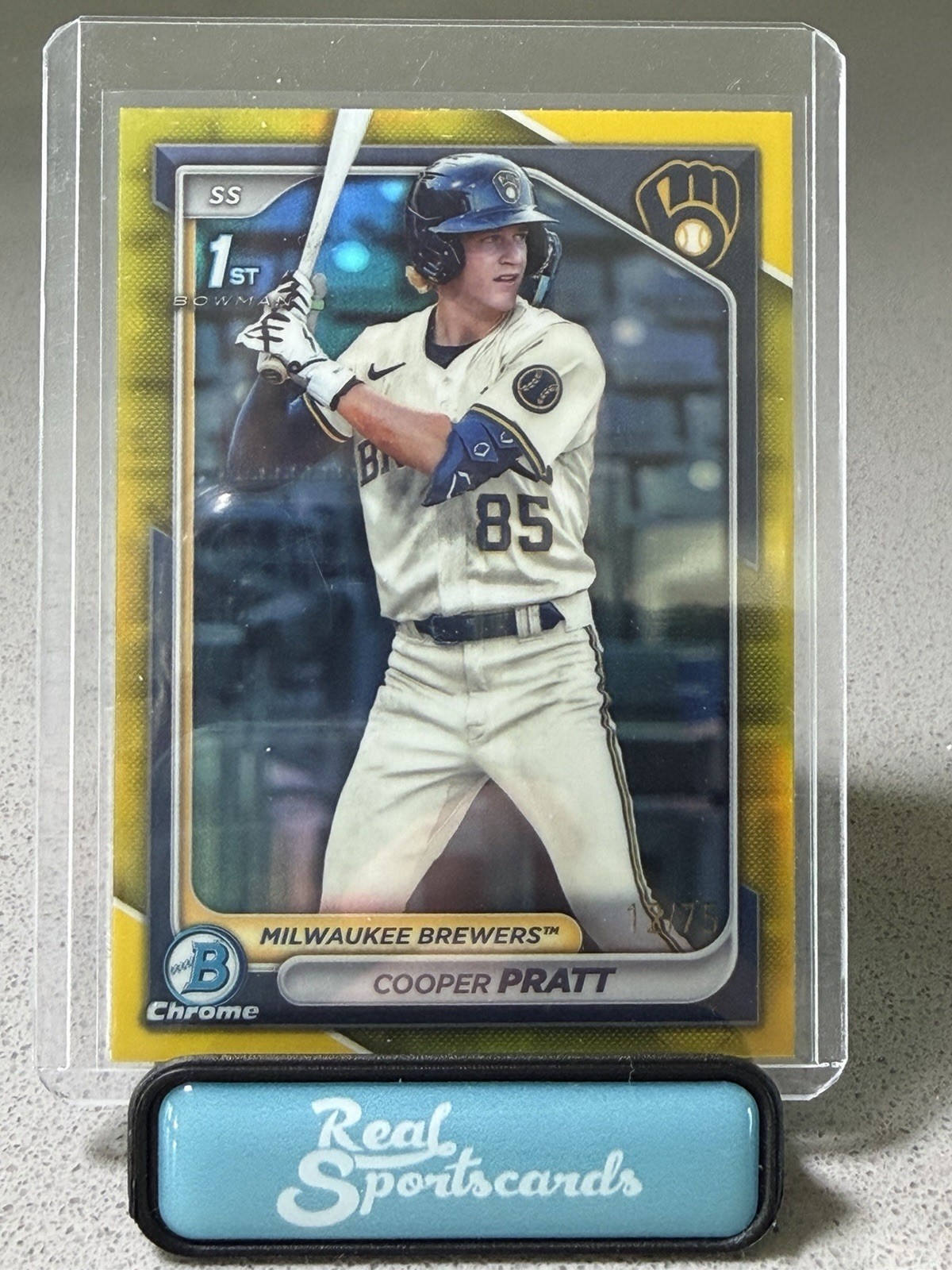 2024 Bowman - Chrome Prospects Cooper Pratt #BCP-137 True Yellow Refractor /75