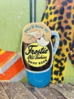 VINTAGE C. 1950 FROSTIE ROOT BEER BOTTLE TOPPER SIGN COCA COLA PEPSI DR PEPPER