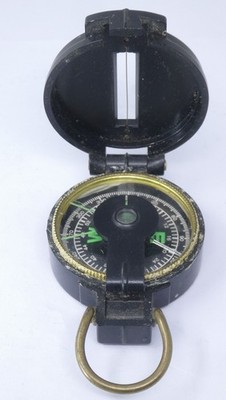 Militärstil Ingenieur Visierkompass schwarz Kunststoff Richtlinse