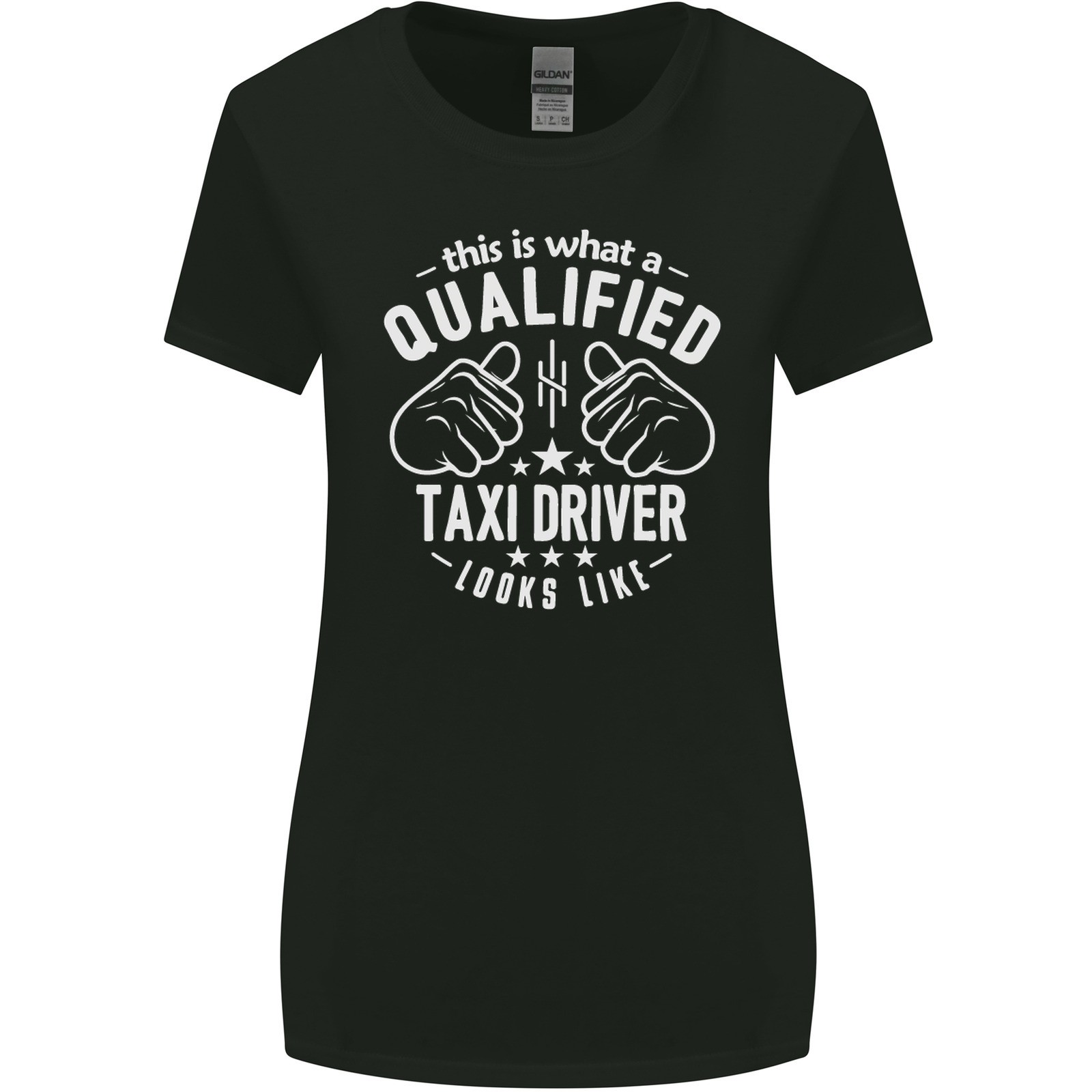 Un Qualified Conductor de Taxi Looks Like Mujer Ancho Cortar Camiseta