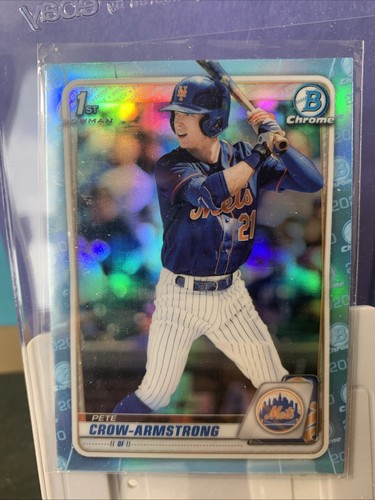 Pete Crow Armstrong [Chrome Sky Blue Refractor] #BD-72 2020 Bowman Draft card