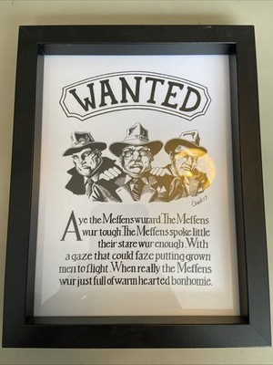 Schwarz-Weiß Print ? Von einem Künstler namens Chud ''gesucht'' Poster Stil gerahmt