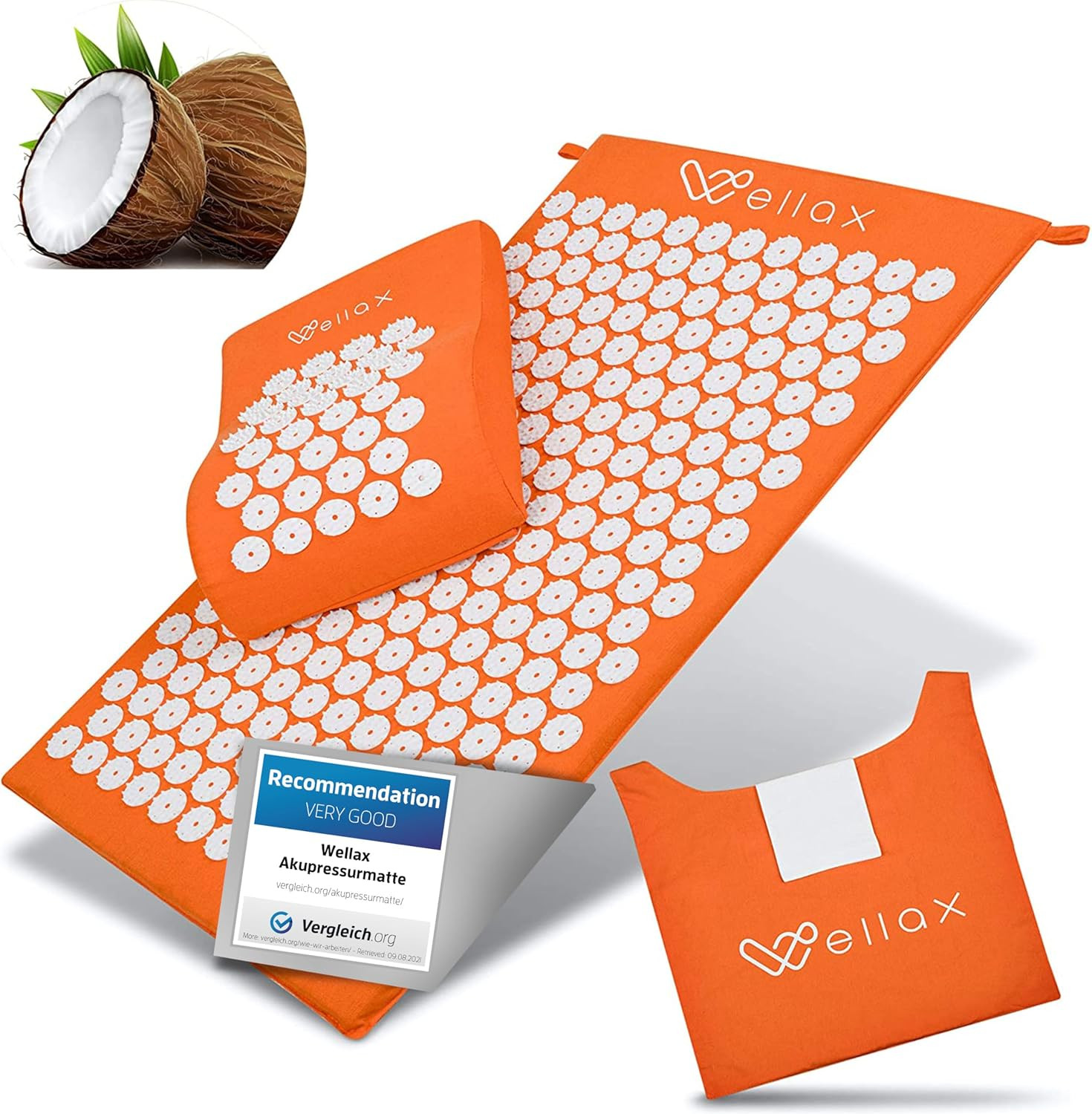 Kit Agopressione e Riflessologia - Tappetino Chiodato con Cuscino Cervicale
