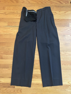 Giorgio Armani Men's Black Flat Front Dress Pants 31   Straight Solid Pockets