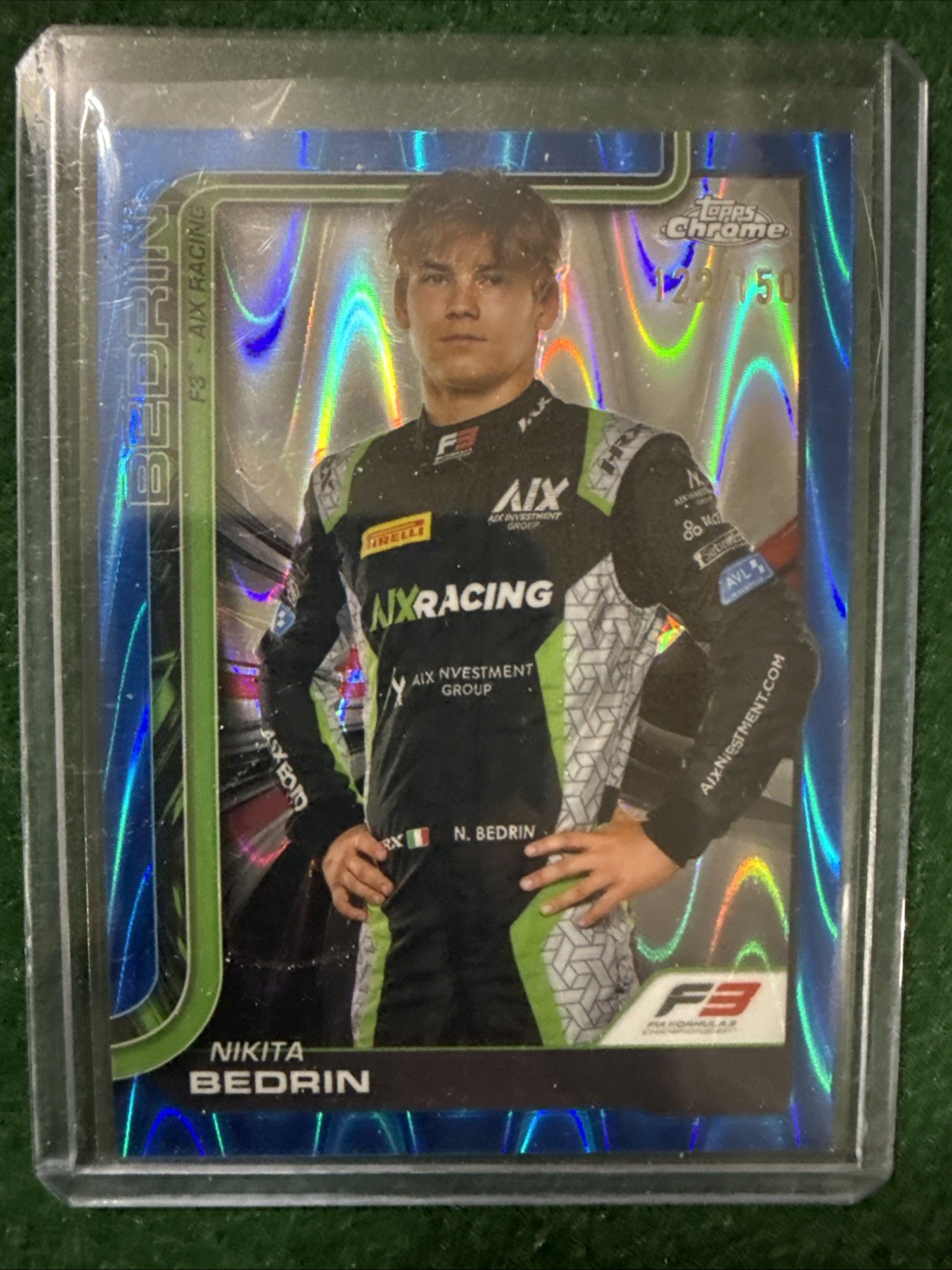 2025 Topps Chrome F1 75 Nakita Bedrin Blue Wave Ref /150 view 1