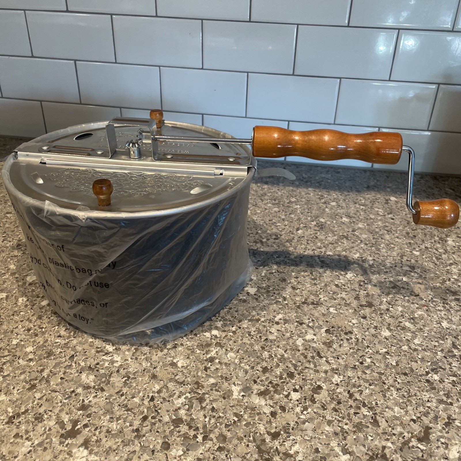 Franklin’s Gourmet Black Whirley Pop Popcorn Popper All Metal Gears 6 Quart New!