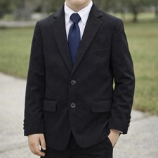 IZOD Boys Black Blazer Jacket Size 8 Stretch Dress School Lined