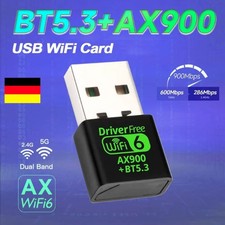 USB WiFi 6 Bluetooth 5.3 Adapter AX900 2in1 Dongle Dual Band 2,4G & 5GHz WLAN