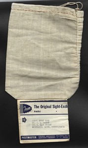 1953 Paoli, PA - The Original Sight-Exchange/Jim's Sport Shop Mailing Pouch