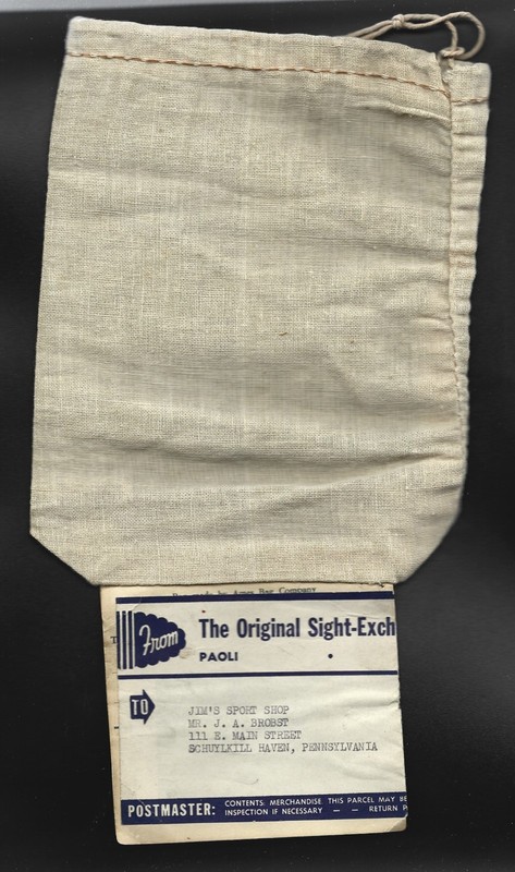 1953 Paoli, PA - The Original Sight-Exchange/Jim's Sport Shop Mailing Pouch