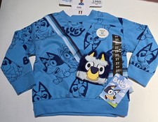 Bluey Fuzzy Pouch 2-Piece Outfit Set  Size 3T  NWT  Adorable Character Pocket