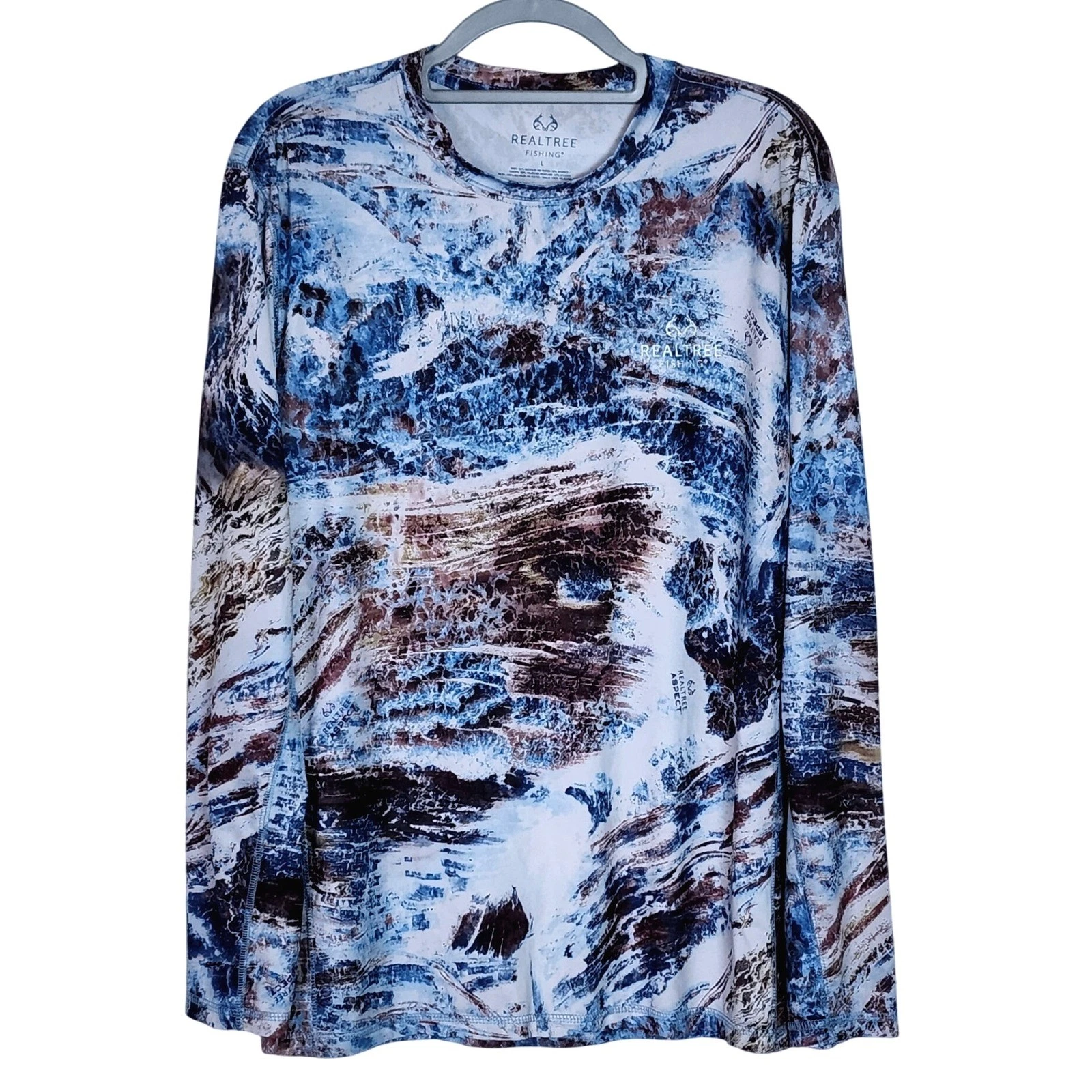 Realtree Fishing Aspect Long Sleeve Shirt Mens Large Camo Print Athleisure