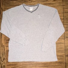 Warner Bros Studio Store Gray V-Neck Knit Bugs Bunny Sweater Pullover XL