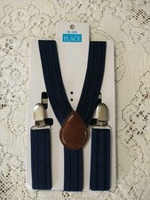 The Children  s Place Boys 6-16 Navy Blue Suspenders NWT