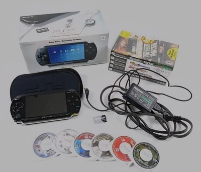 Sony PlayStation Portable Value Pack - Black (PSP-1001) In Box plus Games!
