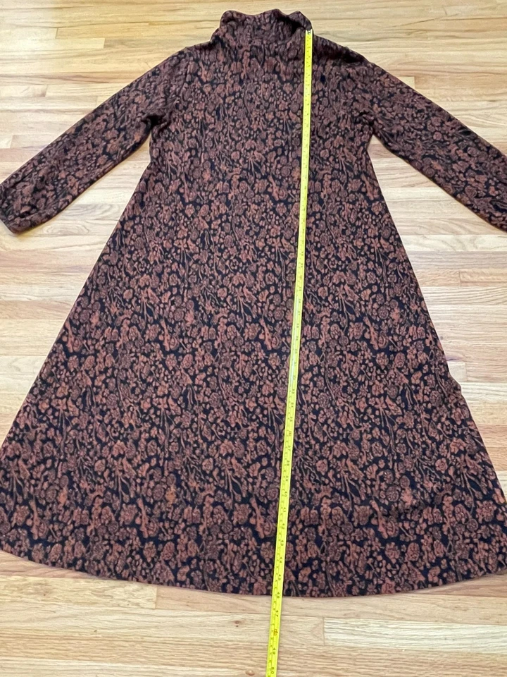 Soft Surroundings Women's L Orange Maxi Sweater Dress Viscose Long Sleeve Boho - Image 3 of 4