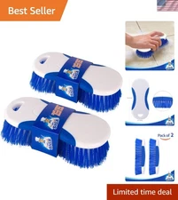 Ergonomic Heavy Duty Scrub Brush - Pack of 2 for Effortless Cleaning