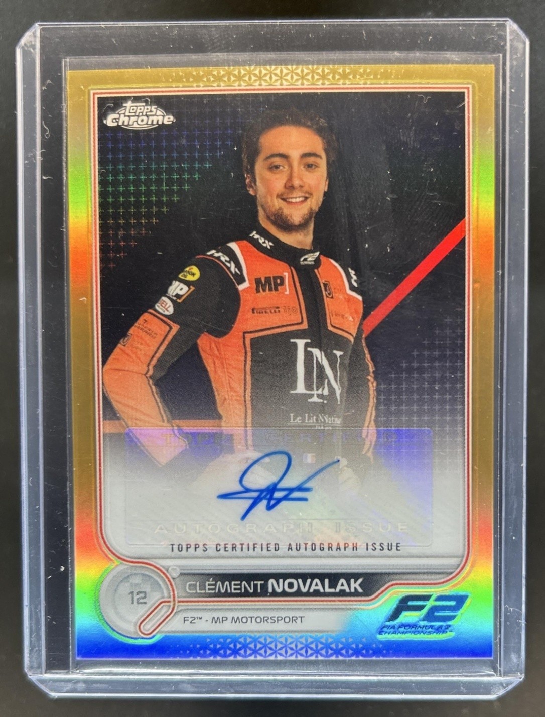 2022 Topps Chrome F1 Clement Novalak Auto Gold Refractor #/50