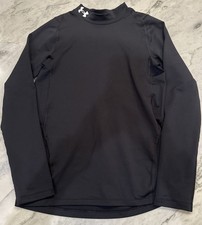 Under Armour Coldgear Fitted Long Sleeve Black Mock Neck Poly Shirt Youth XL