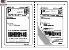 Perforated Labels Round Corner 2 Labels Per Laser/Inkjet Printer for USPS Cli...