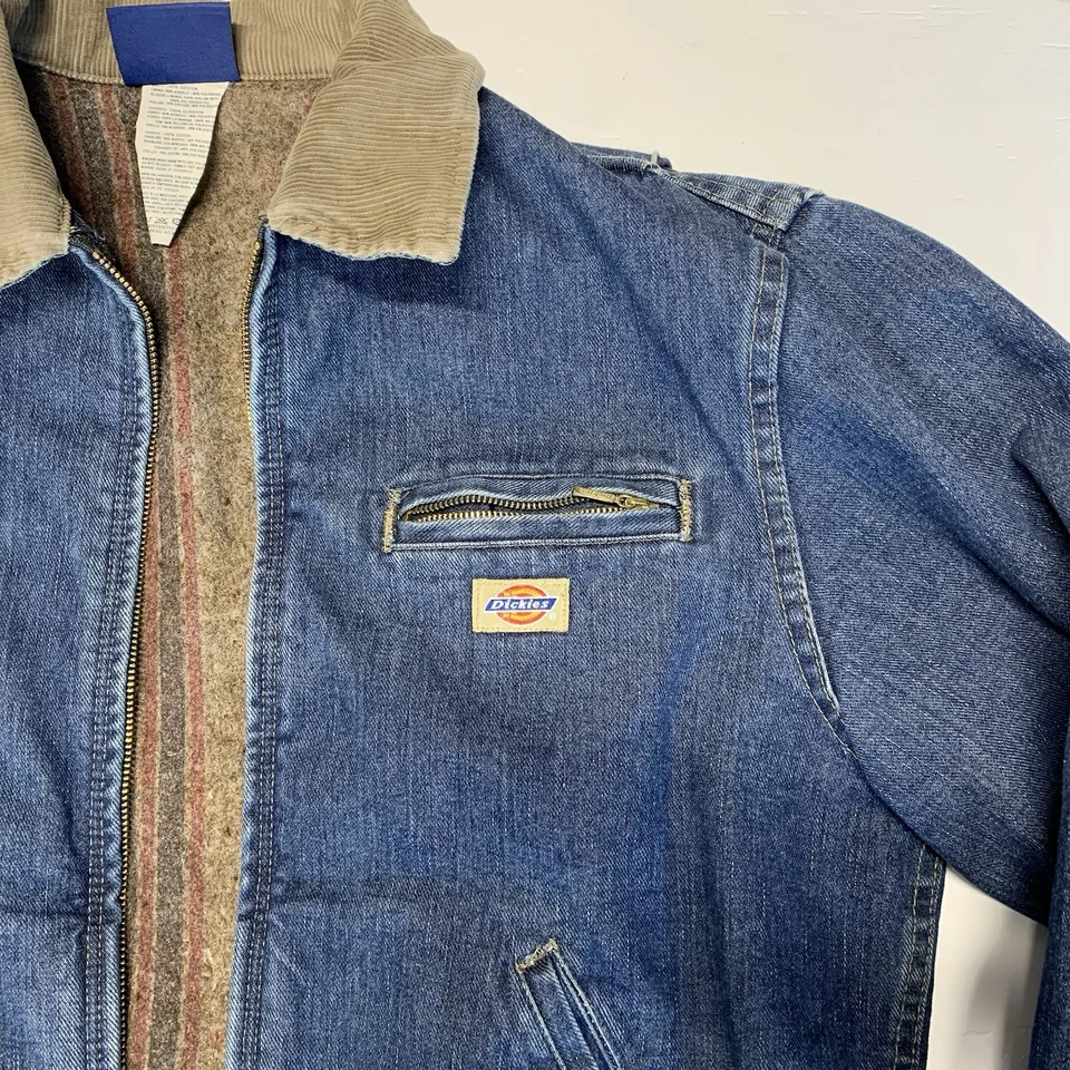 Chaqueta vaquera vintage Dickies Detroit abrigo de trabajo forrado para hombre talla M años 90 Foto 2 de 4
