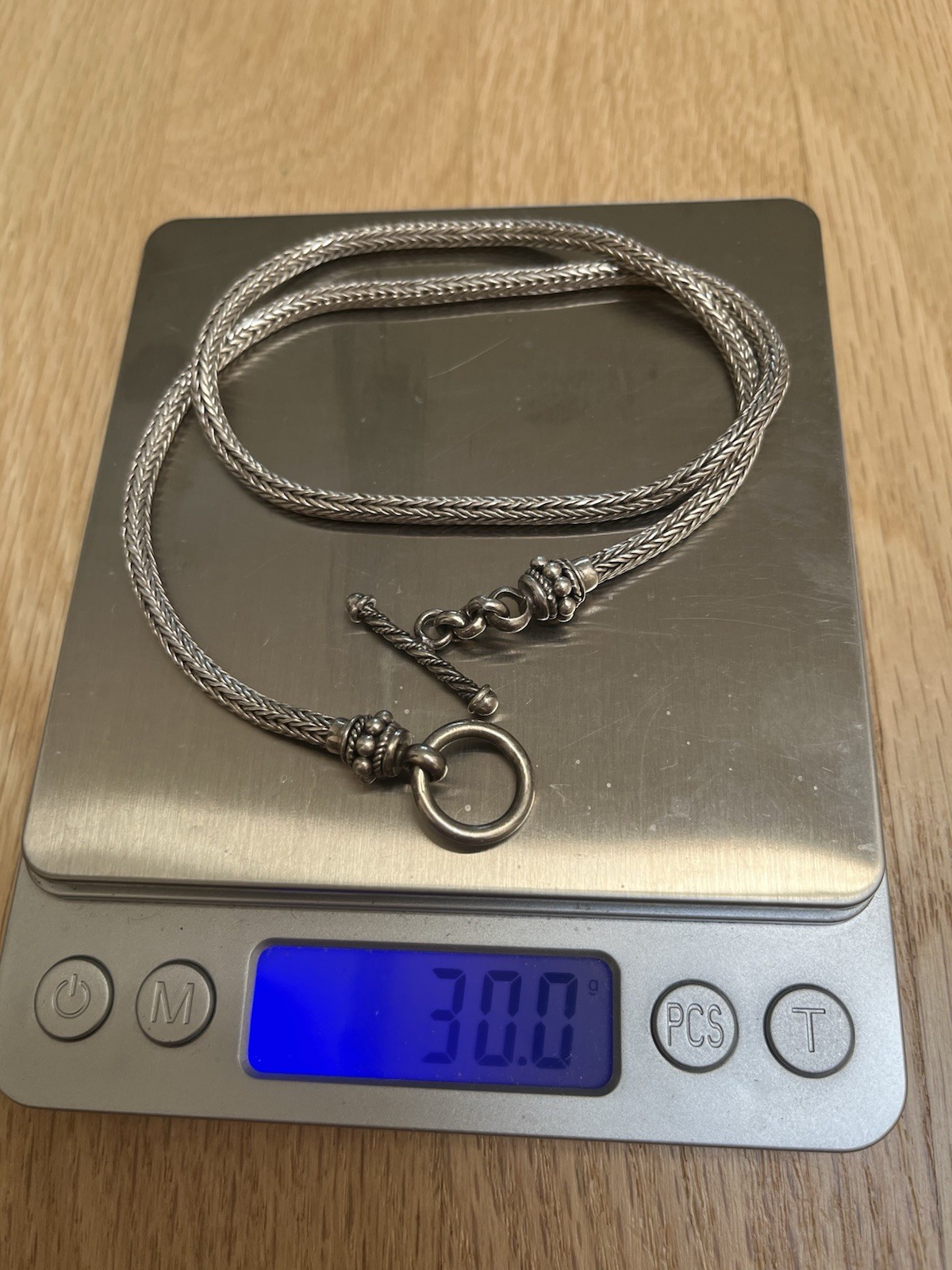 Sterling Silver Solid 30g Round Foxtail Chain Nec… - image 5