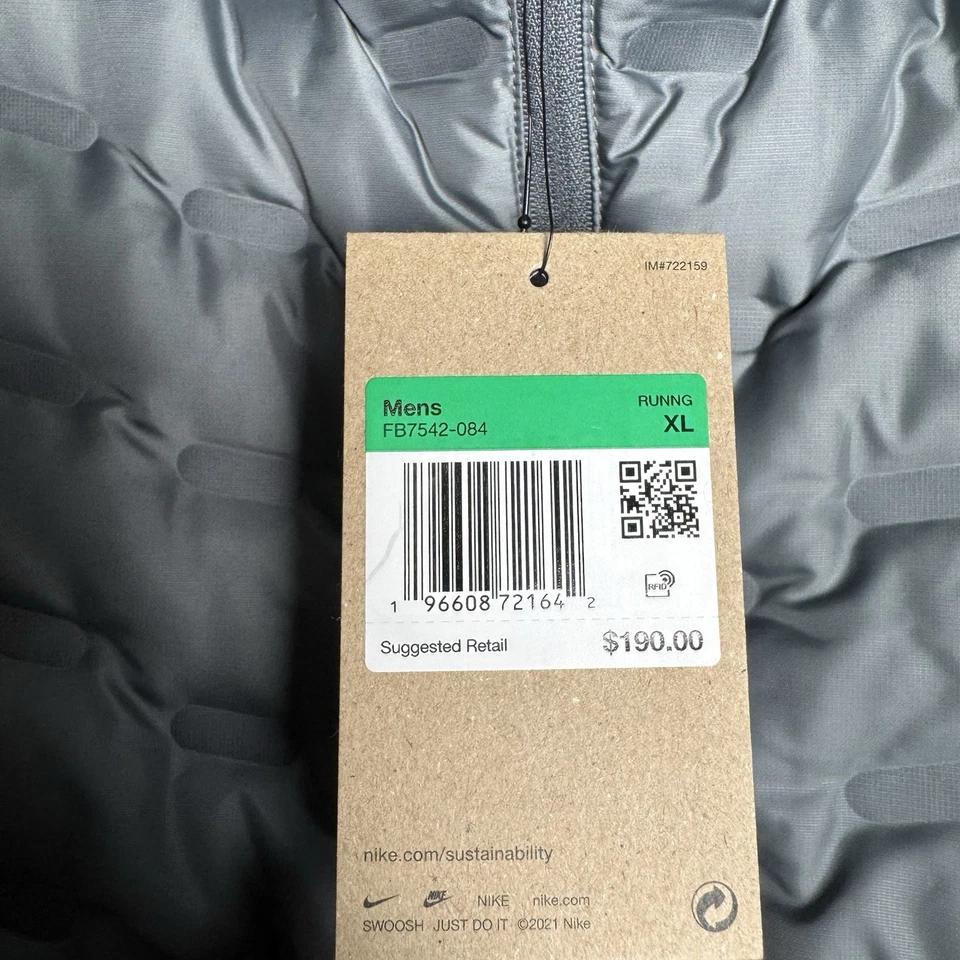 Nike Down Therma-FIT ADV Repel Running Vest Gray Men's Size XL FB7542-084 $190 - Image 4 of 4