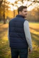 Weatherproof Vintage Men's Quilted Vest Blue Size Large Pre Owned